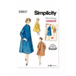 Simplicity Pattern 9847 50s Vintage Coat Three Lengths Sizes 8-16 Retro New